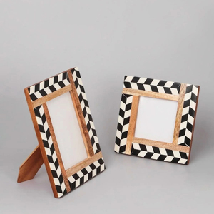 Resin Wood <b>White</b> Brown Photo Frame Handmade Rectangle Tabletop Display Frame Custom <b>Home</b> <b>Office</b> Decor - Product Image 5