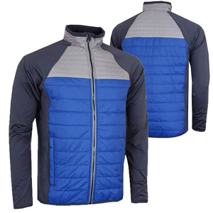 Chaqueta de Invierno para Hombre, Acolchada, con Cuello Alto, Bloques de Color, Resistente al Viento, Forro Polar de Poliéster, Cierre Frontal con Cremallera, Estilo Casual - Product Image 4