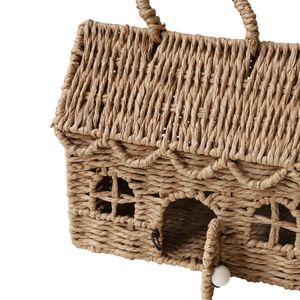 Paper Woven Cottage <b>Basket</b> Decorative <b>Storage</b> Box Cute Organizer <b>Basket</b> Perfect For Kids Room Or Playing Room Decoration - Product Image 4