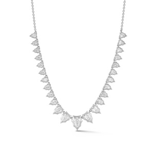 Wholesale 14K <b>Solid</b> Gold Pear Cut Lab Grown Diamond Tennis <b>Bracelet</b> 3.69 Carats VS+ Clarity 18 Inches Graduated Riviera Choker - Product Image 5