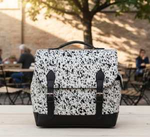 Mochila de cuero con pelo sintético de calidad OEM personalizada, estilo premium, doble correa, impermeable, portátil. - Product Image 2