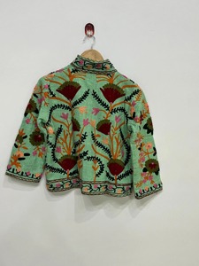Chaqueta de algodón bordada con motivos florales de estilo chino, cuello mandarín, manga larga, ropa exterior informal para adultos, ropa de primavera - Product Image 4