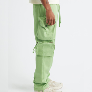 Pantalon cargo jogger léger de haute qualité 100 % coton, pantalon de survêtement ample et empilé en toile personnalisé, décontracté, 8 poches - Product Image 3
