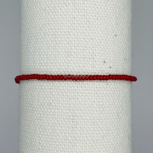 <b>Red</b> Seed Beads Charm <b>Bracelet</b> Set Handmade Beaded <b>Bracelets</b> Minimalist Luxury Stretch Custom Color Gift Jewelry Wholesale - Product Image 2