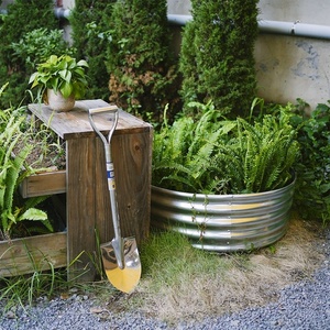 Lit de jardinière de jardin surélevé en acier galvanisé rond enduit de poudre bleue pour légumes et fleurs - Product Image 4