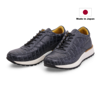 Baskets décontractées en cuir de vache véritable italien gaufré, fabriquées au Japon, à lacets, avec amorti tendance en TPU et soutien de la voûte plantaire