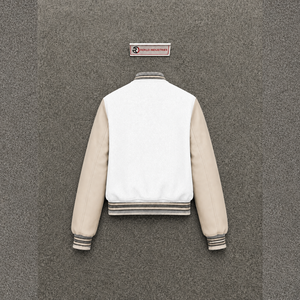Veste universitaire classique blanche pour homme – Style moderne et streetwear – Vêtement d'extérieur décontracté à col rabattu - Product Image 6