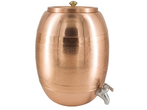 Juego de dispensador de agua de cobre con soporte de latón, grifo, tapa y una taza de cobre - Product Image 4