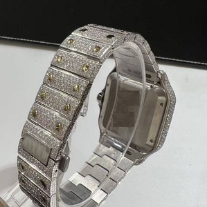 Reloj de Lujo de Excelente Calidad con Caja Cuadrada, Diamante Moissanite, Movimiento Mecánico Unisex, Alarma GPS, Esfera Analógica, Acero Inoxidable - Product Image 5