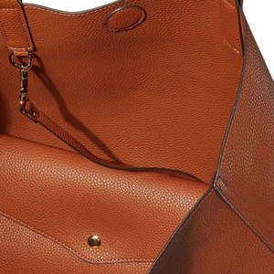 Salva Leather Faux Leather Blue Leopard Print Tote Bag for Women 21L Capacity Zipper Closure Arcuate Shoulder Strap Detachable - Product Image 5