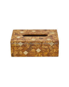 Elegant Wooden Tissue <b>Box</b> <b>with</b> Hinge <b>Lid</b> Handmade Napkin Storage Case Easy Refill Tissue Holder for Home Office Tabletop <b>Decor</b> - Product Image 5