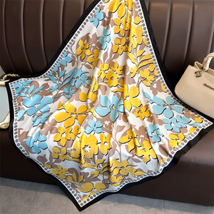 90*90Cm Square Scarf Twill Silk Feeling Women Head Shawls and <b>Wraps</b> Luxury Hair Tree Print <b>Neck</b> Scarves Hijab Bandana Pashmina - Product Image 1