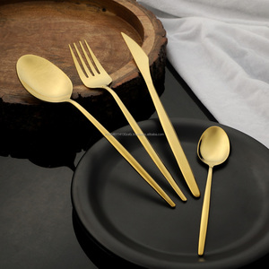 Juego de cubiertos/cubiertos de acero inoxidable Pvd Lily de oro rosa Grado 202/304 Cuchara brillante Tenedor y cuchillo Cuchara para bebé-Hecho EN LA India - Product Image 4