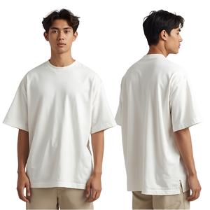 Men Premium Luxury Oversized 220g Eco-Friendly Cotton Short Sleeve Blank T-Shirt - Product Image 3