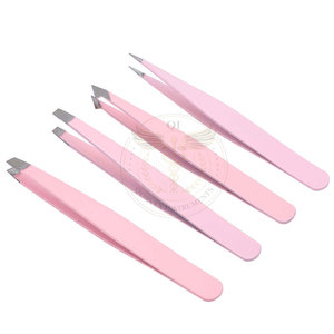 Juego de Pinzas para Cejas de Acero Inoxidable Profesional con Punta Inclinada (3 Piezas) para Depilación de Cejas con Color y Logotipo Personalizables - Product Image 3