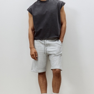 Shorts et T-shirt Athlétiques Vintage Oversize en Polyester Imprimé Personnalisé, Anti-Plis, Impression Numérique, Logo Avant, Rose Bébé, Cordon de Serrage - Product Image 2