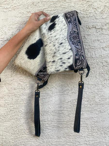 Pochette en cuir taillée à la main sculpture en cuir véritable pochette portefeuille en cuir occidental portefeuille unique et élégant pour les femmes - Product Image 6