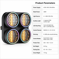Projecteur de projection rétro DMX DJ 4 Eyes COB LED Matrix pour éclairage de scène