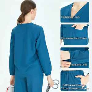 Ensembles de blouses d'infirmière à manches courtes personnalisables, séchage rapide, haute qualité, tricotés, vente en gros du fabricant pakistanais 2026 - Product Image 5