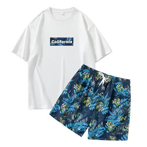 Nouveauté : Ensemble T-shirt et short de sublimation Streetwear, couleur et impression personnalisées, vêtements pour hommes, coton, ensemble 2 pièces - Product Image 2