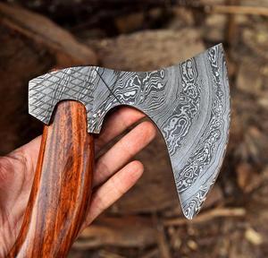 STEEL CRAFT INTERNATIONAL Hand-Forged Damascus Steel Flat Backed Hammer <b>Axe</b> 12" Full Tang Wood Handle DIY Grade ODM 1 Year - Product Image 3