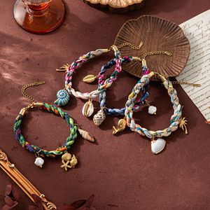 Wholesale Summer 18K Gold Plated Geometric Pearl Cute Stainless Steel Zinc Alloy <b>Charm</b> <b>Bangles</b> for Women Ocean Bracelets - Product Image 1