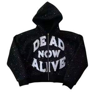 เสื้อฮู้ดกันน้ำมีซิป ชุดวอร์มฤดูหนาว แต่งคริสตัล สตรีทแวร์ วินเทจ ล้างสีแบบแอซิด ปักลายโลโก้ตามสั่ง - Product Image 6