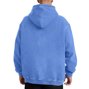 Sudadera con Capucha de Secado Rápido, Estilo Jogger, Lavado Ácido, Básica, Mezcla de Algodón, Lisa, Talla Grande para Hombre - Product Image 2