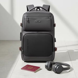 Premium Hard Shell Commuter <b>Backpack</b> Water Resistant Office Laptop Bag with Anti Theft Combination Lock and Side <b>Straps</b> - Product Image 5