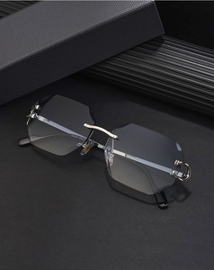 Lmamba 5G34 New Arrivals Retro Rimless Diamond Cut Edge Women Metal Frame Custom Shades Man <b>Sunglasses</b> 2024 High Quality - Product Image 4