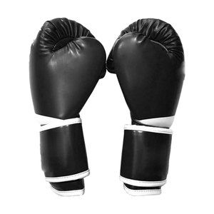 Guantes de Boxeo Personalizados al por Mayor en Blanco y Negro, de Cuero PU, para Entrenamiento, Sparring, MMA, Muay Thai, con Soporte de Velcro para la Muñeca, OEM - Product Image 3