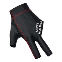 Guantes de Snooker Transpirables de 3 Dedos, Material de Spandex y Poliéster, Logotipo Personalizado, Diseño Personalizado, Unisex, para Ciclismo y Oficina