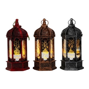 โคมไฟรอมฎอนสมัยใหม่ขายส่ง ของตกแต่งวันอีดมูบารัค โคมไฟแขวนลม โคมไฟตั้งโต๊ะสไตล์อาหรับโมร็อกโก สำหรับงานปาร์ตี้มุสลิมอิสลาม - Product Image 1