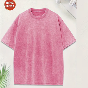 T-shirt Hip Hop tricoté 100% coton délavé à l'acide pour hommes personnalisé surdimensionné poids lourd écran Vintage Fitness à manches courtes tombé - Product Image 6