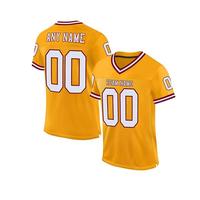 Jersey Sepak Bola Amerika 7V7 Custom Sublimasi Seragam Tim V-Neck Lengan Pendek Bahan Bernapas Cepat Kering Pakaian Performa Tinggi OEM