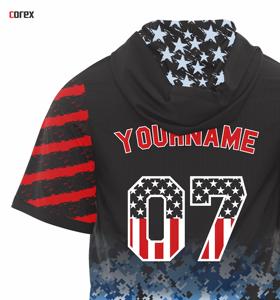 Sudadera con Capucha Personalizada Unisex de Manga Corta, Camiseta de Béisbol Sublimada con Nombre y Número, Poliéster/Algodón Transpirable, Corte Regular de Invierno, 280g - Product Image 4