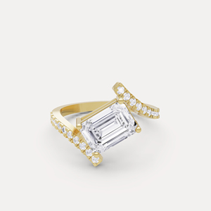 Anillo de compromiso de diamante cultivado en laboratorio de alta demanda para mujer, elegante y brillante, con acabado brillante, en venta. - Product Image 2