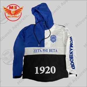 Women's Zeta Phi Beta <b>Hoodie</b> 1920 Color Blocked Pullover Breathable Polyester Casual All Seasons - Product Image 1