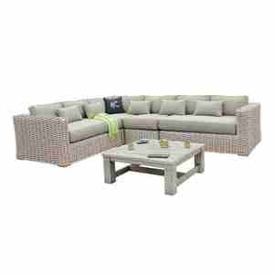 Ensemble de canapés de jardin de luxe ROSA RASF-218 avec texture en osier - Product Image 1