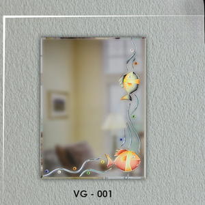 This Rectangular V-groove <b>Mirror</b> Features a Charming Aquatic Theme Ideal for a Bathroom or Decorative - Product Image 1