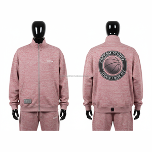 Ensemble de survêtement marron personnalisé pour homme, manches longues, fermeture éclair sur le devant, logo imprimé, style sportif décontracté, vêtements d'automne, fabriqué sur commande - Product Image 5