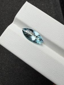 Piedra Preciosa de Aguamarina Natural, Genuina, Color Santa María, Corte Marquise, 2.55ct, para Joyería, Anillo, Colgante, Coleccionista - Product Image 2
