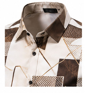 Camisa de Diseño para Hombre, Estampada, ODM, Personalizada, Elegante, con Patrón Sólido, 100% Algodón, Secado Rápido, Transpirable, Cómoda, Corte Regular, Moderna - Product Image 3