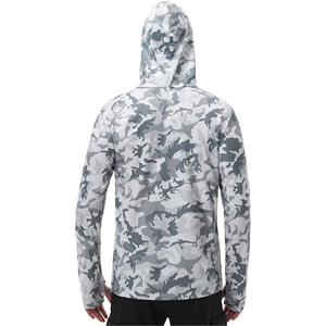 เสื้อฮู้ดดี้ตกปลาแขนยาวคุณภาพสูง ปรับแต่งได้ ป้องกันแสงแดด UPF 50+ แห้งเร็ว เสื้อตกปลาสำหรับทุกเพศ - Product Image 2