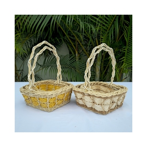 Eco-friendly <b>Square</b> Rattan & Bamboo Woven <b>Basket</b> Multi-purpose Decor for Flowers Fruits Eggs and Accessories - Product Image 5