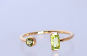 Anillo ajustable de peridoto natural facetado para mujer, material de plata de ley 925, anillo chapado en oro, joyería al precio más bajo. - Product Image 2