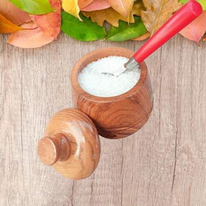 Caja de sal de madera para cocina, tarro de especias, azucarero, caja de pimienta, contenedor de condimentos con tapa - Product Image 1