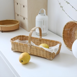 Natural Bamboo Wooden <b>Picnic</b> Basket <b>Hamper</b> Handmade Camping White Baskets for 2 Person Made in Vietnam - Product Image 2