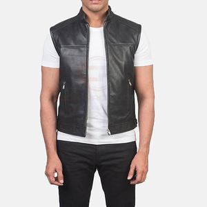 Wholesale New Loose Fit Top Selling <b>Leather</b> <b>Vest</b> Custom Size <b>Leather</b> <b>Vest</b> Solid Colo Breathable <b>Leather</b> <b>Vest</b> For Online Sale - Product Image 5