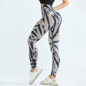 Leggings de yoga sans couture tie-dye taille haute effet push-up pour femme, idéaux pour la course et le sport – OEM/ODM - Product Image 3